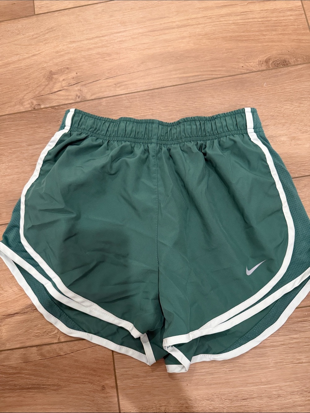 Nike Green Athletic Shorts with White Trim